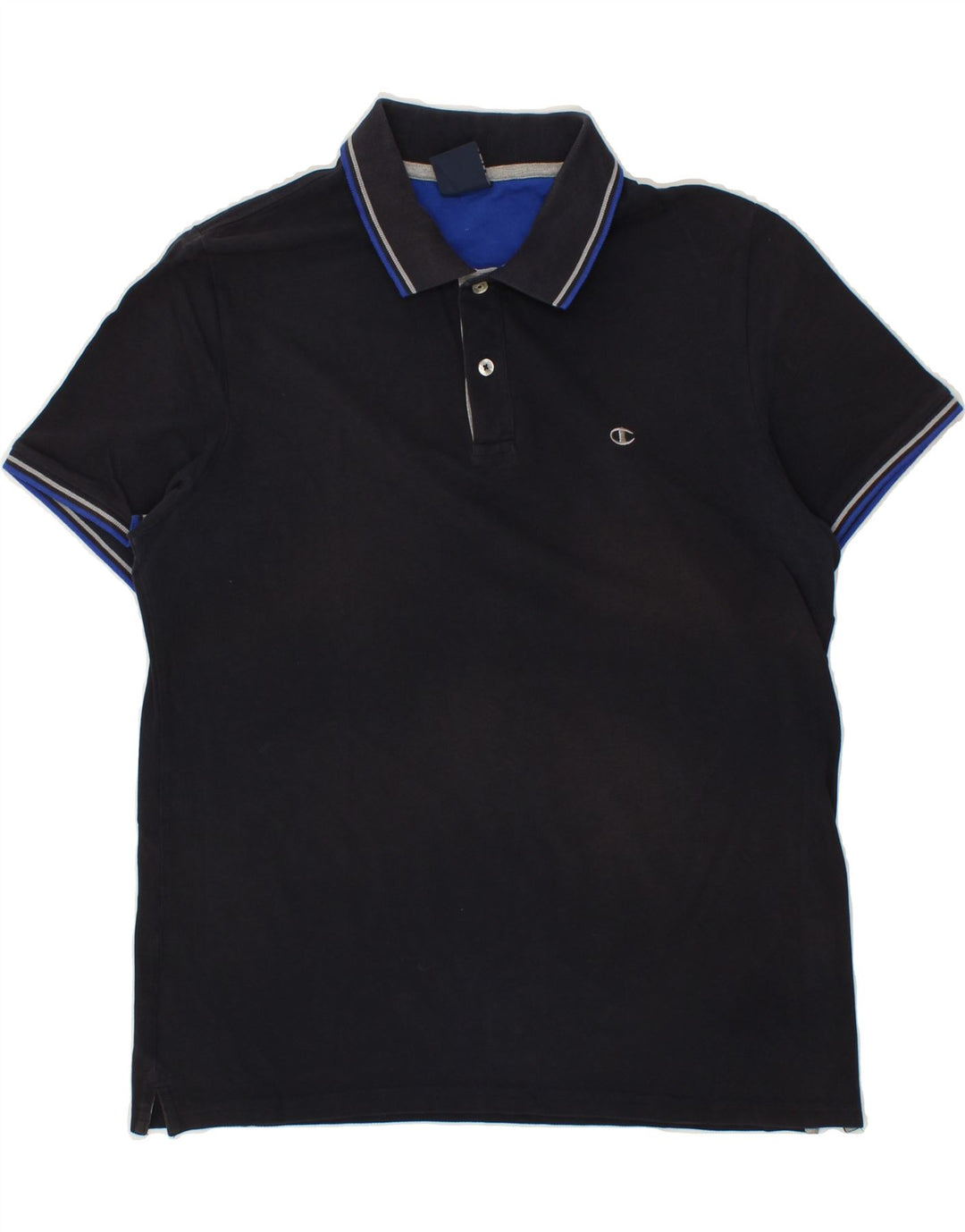 CHAMPION Mens Polo Shirt Large Navy Blue Cotton Vintage Champion and Second-Hand Champion from Messina Hembry 