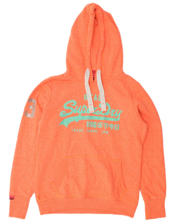 Damski sweter z kapturem Superdry, UK 16, duży, pomarańczowy, nakrapiany poliester