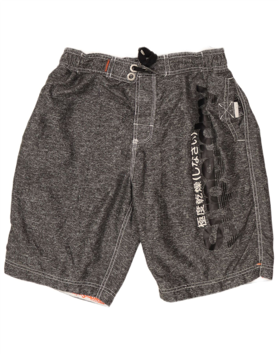 Męskie szorty kąpielowe Superdry z grafiką XL, szary, nakrapiany poliester