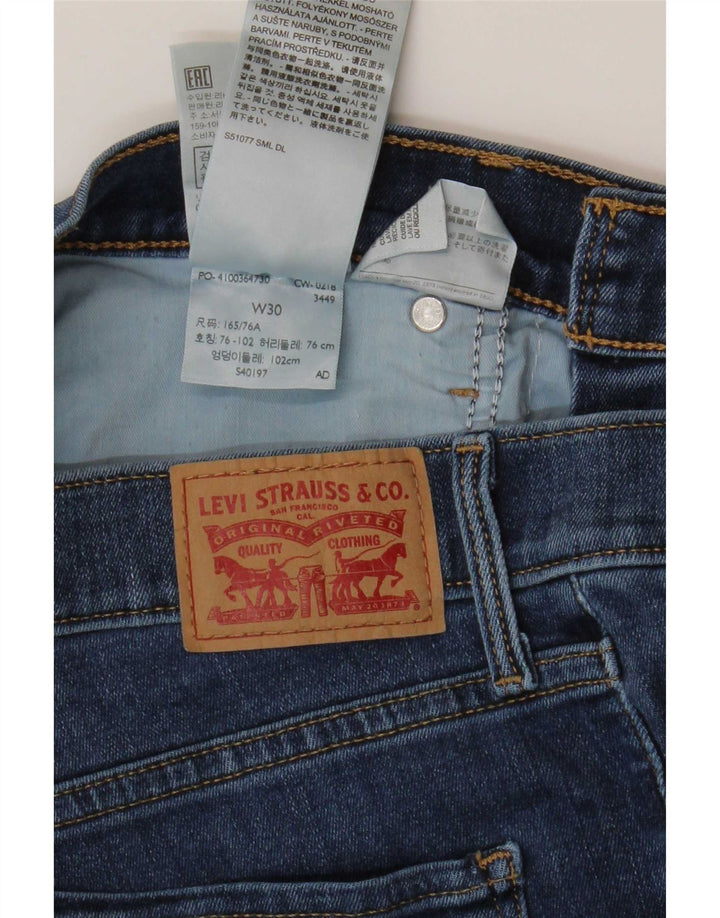 Damskie jeansy Capri Levi's W30 L23 Niebieskie bawełniane