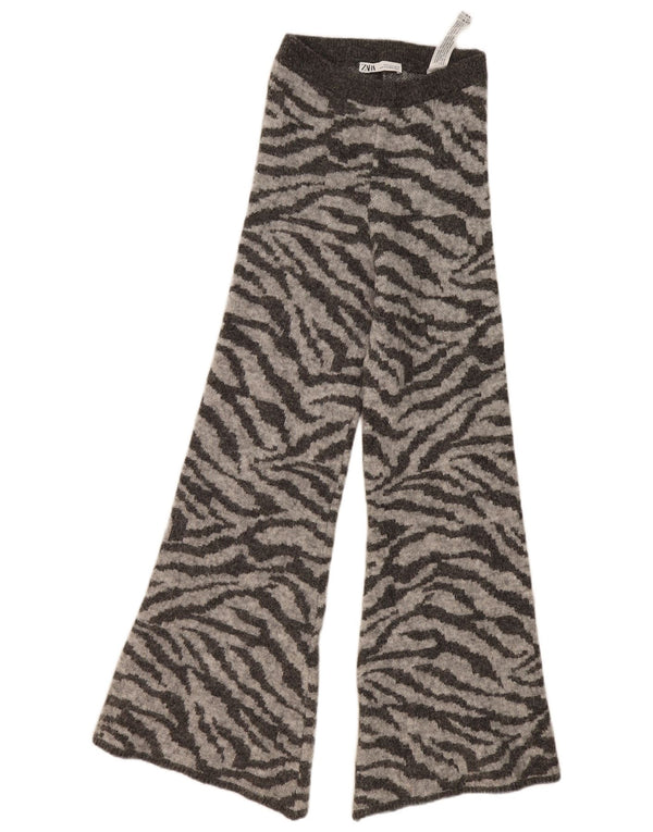 Damskie spodnie dresowe Zara Flare UK 8 Small Grey Animal Print