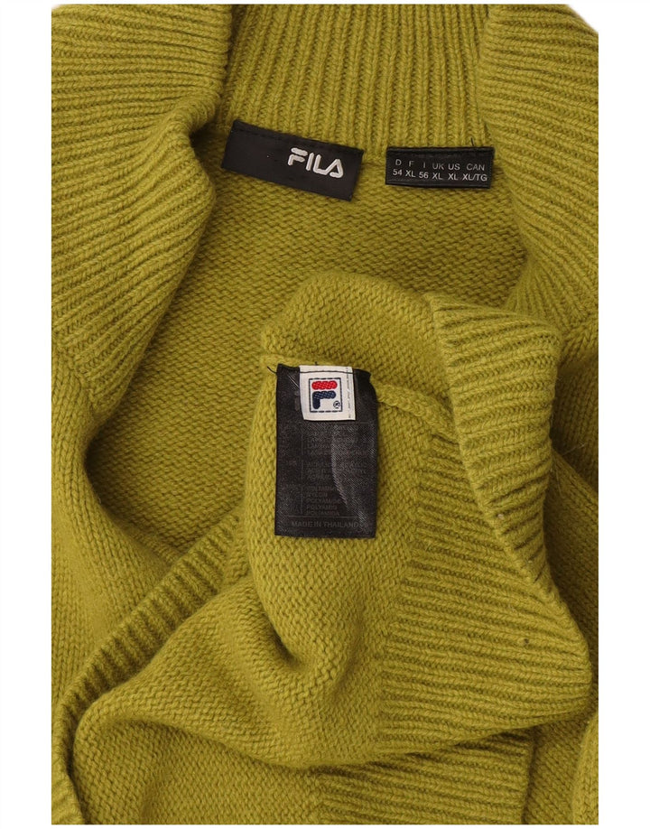 Męski sweter Fila z zamkiem błyskawicznym XL, wełna khaki
