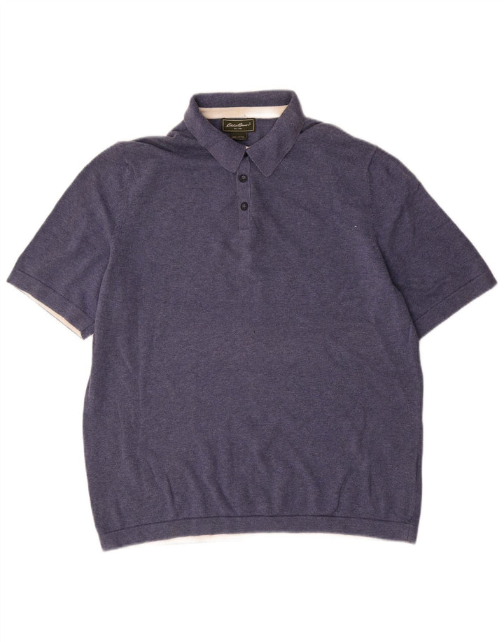 Męska koszulka polo EDDIE BAUER, średnia niebieska, bawełniana