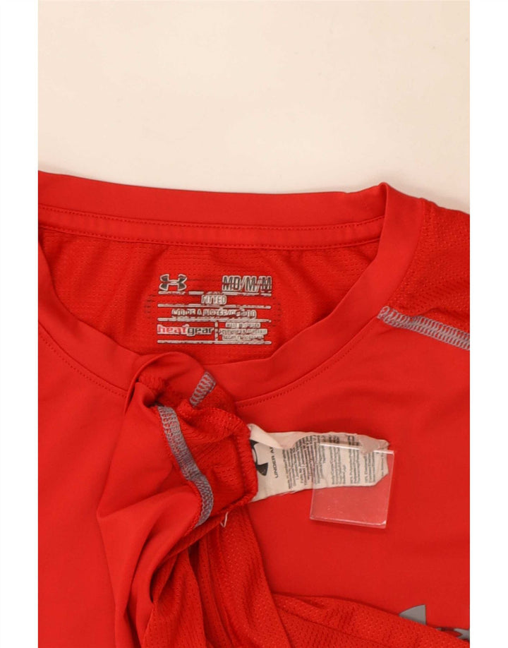 Męska koszulka t-shirt Under Armour Heat Gear, wykonana z poliestru w kolorze średniej czerwieni