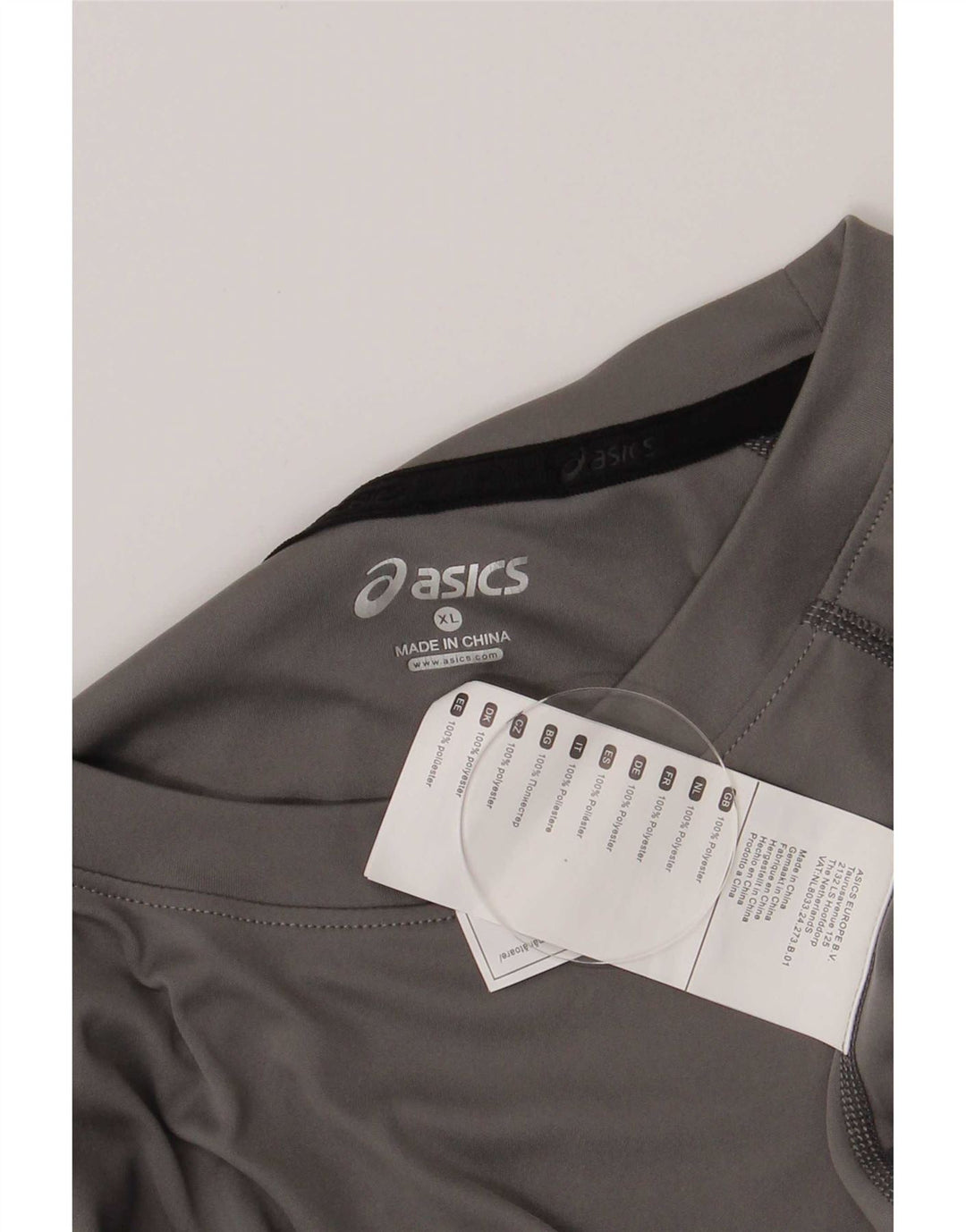 Męska koszulka z grafiką Asics, top XL, szary, poliestrowy, sportowy