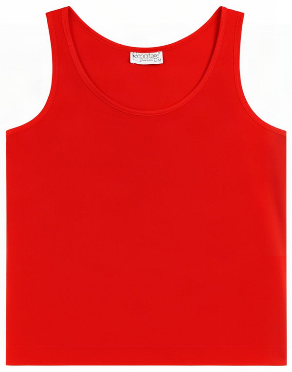 Reportage Womens Vest Top IT 44 Medium Red Silk