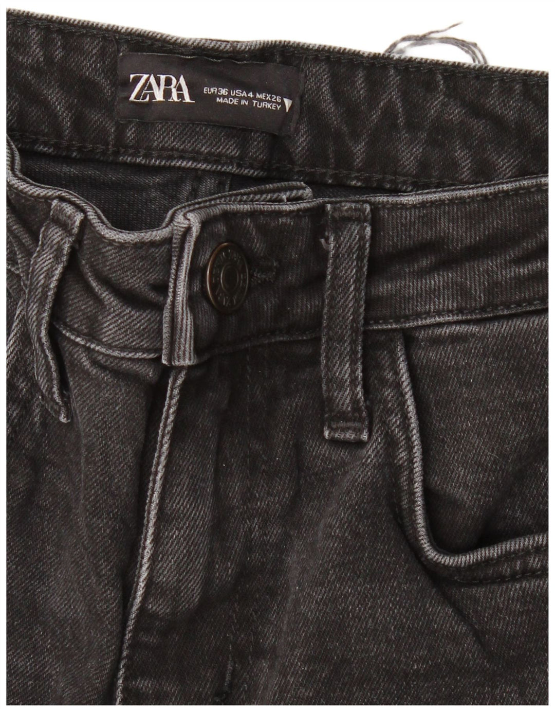 Damskie proste dżinsy ZARA z wysokim stanem EU 36 XS W26 L27 czarne