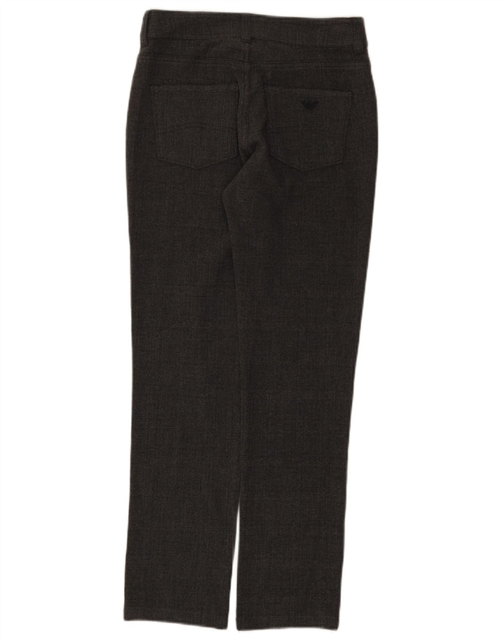 Spodnie damskie Armani Slim Casual W26 L28 Szary poliester w kratę