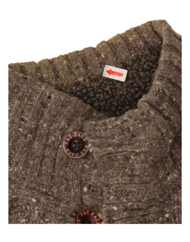Męski sweter zapinany na guziki FAT FACE, mały, szary, wełniany w cętki