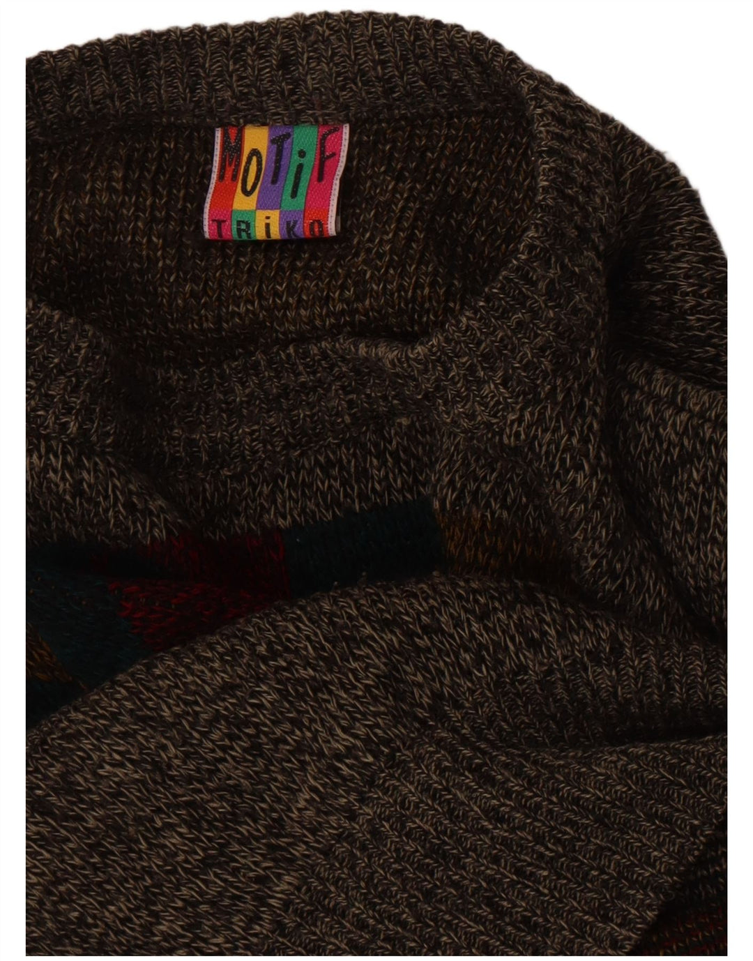 Vintage męski sweter z okrągłym dekoltem XL, szary, geometryczny