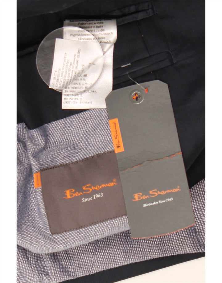 Męska marynarka Ben Sherman zapinana na 2 guziki UK 44 2XL Granatowa bawełna