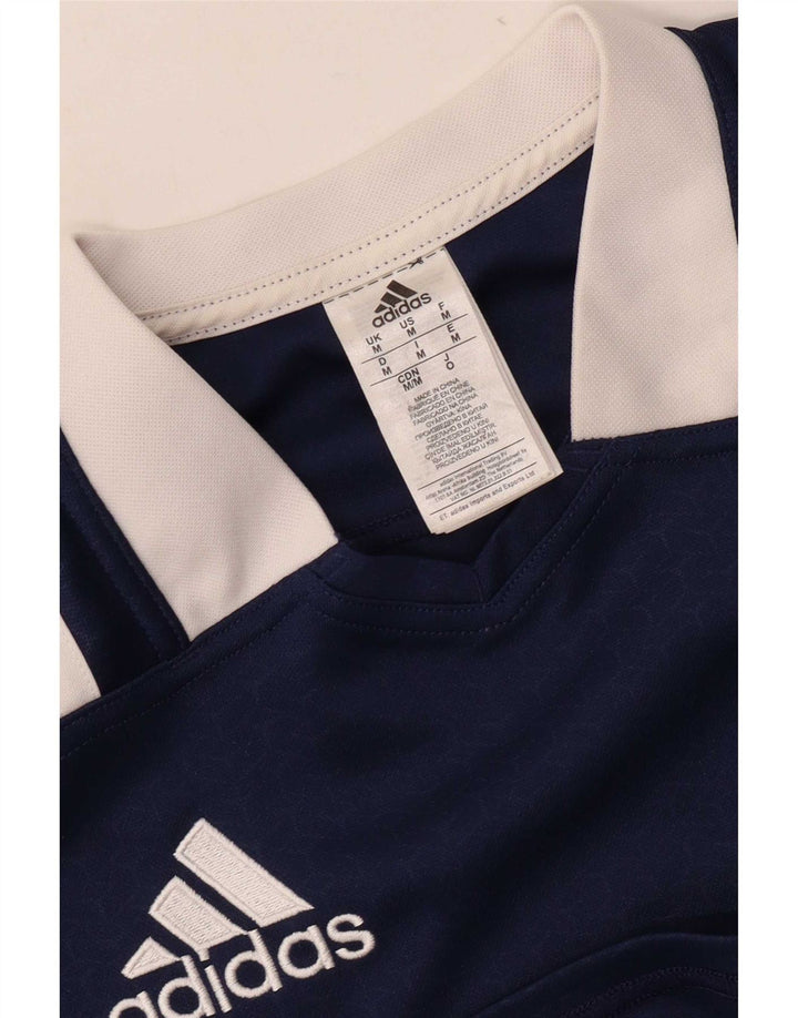 T-shirt męski Adidas Top, średni, granatowy, poliester z blokami kolorów