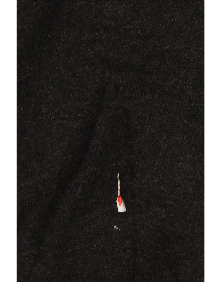Męski sweter Zara z dekoltem w kształcie litery V, duży, szary, z owczej wełny
