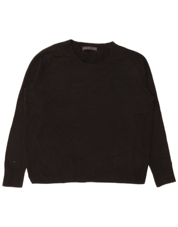 Marks & Spencer Damski sweter z okrągłym dekoltem UK 16, duży, czarny akryl