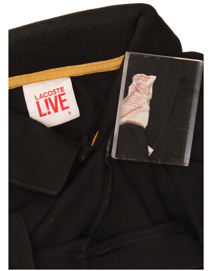 Męska koszulka polo LACOSTE, rozmiar 5, duża, czarna, bawełniana