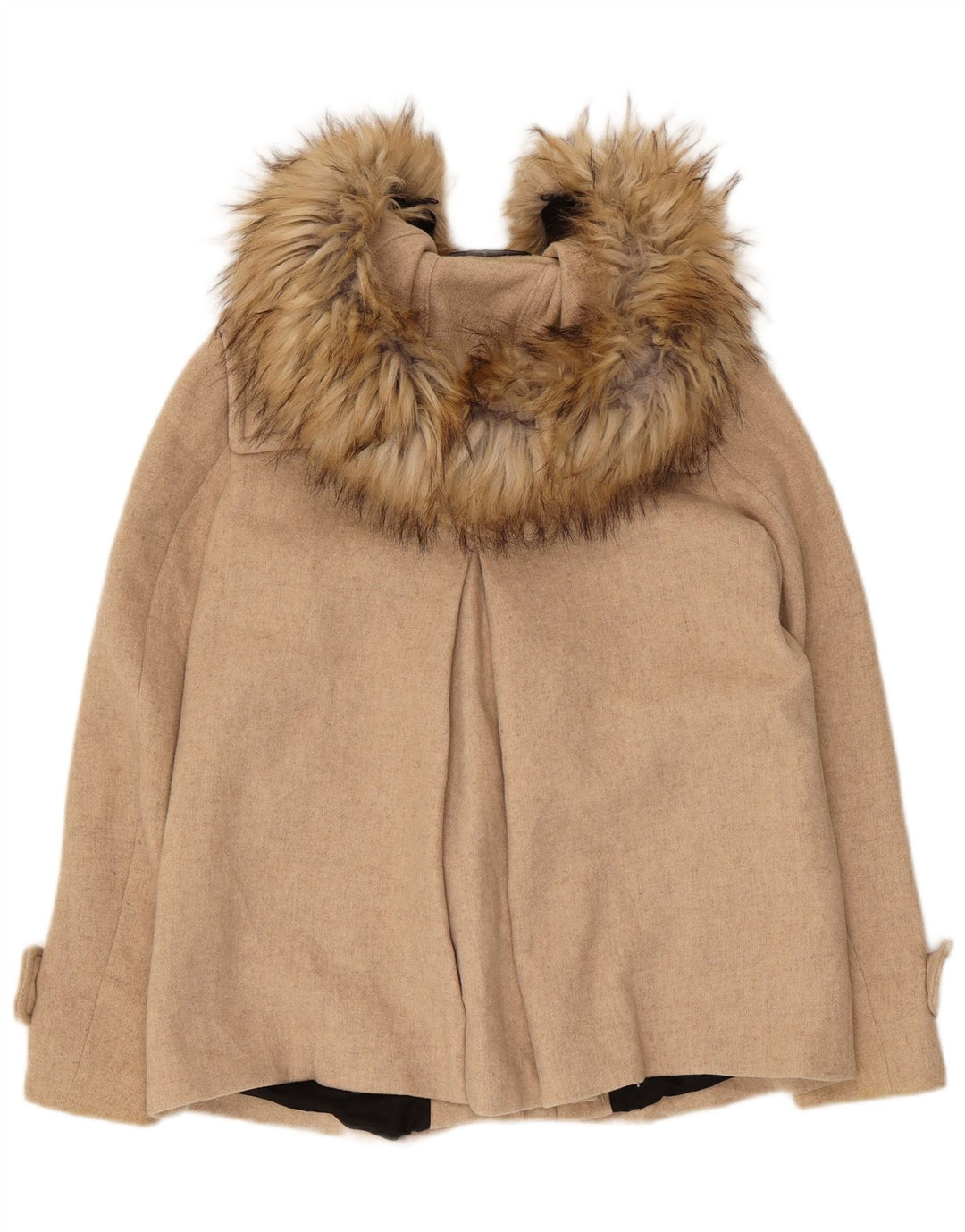 Damski płaszcz oversize z kapturem Zara UK 6 XS, beżowy