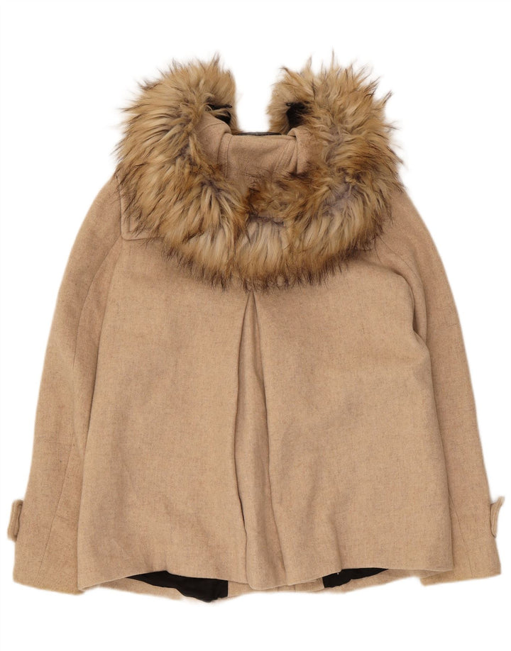 Damski płaszcz oversize z kapturem Zara UK 6 XS, beżowy