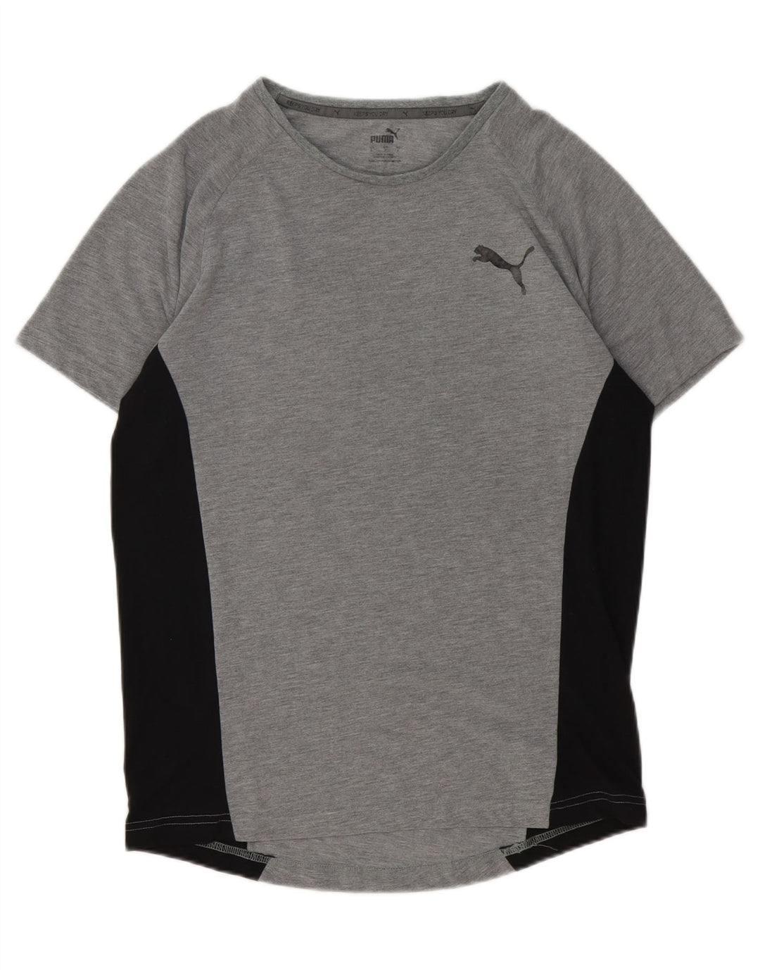 PUMA Mens T-Shirt Top Large Grey Colourblock Cotton Vintage Puma and Second-Hand Puma from Messina Hembry 