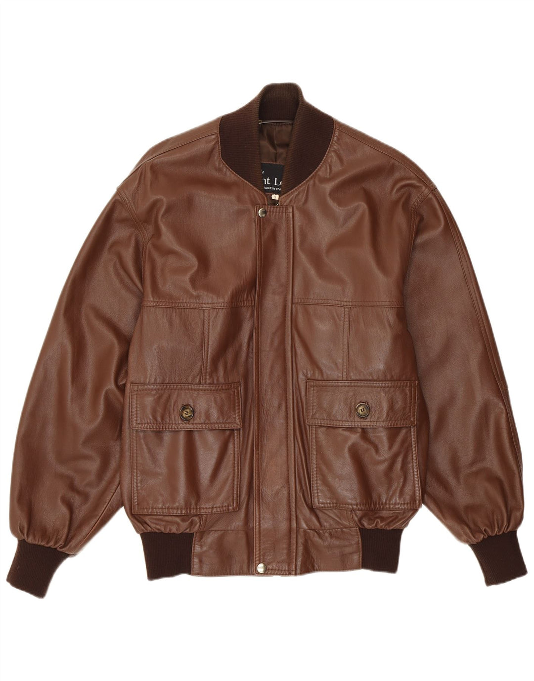 Męska kurtka skórzana VINTAGE UK 36 Mała brązowa skóra
