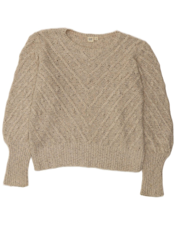 Damski sweter oversize Gap z dekoltem w łódkę UK 10 Small Beige Flecked