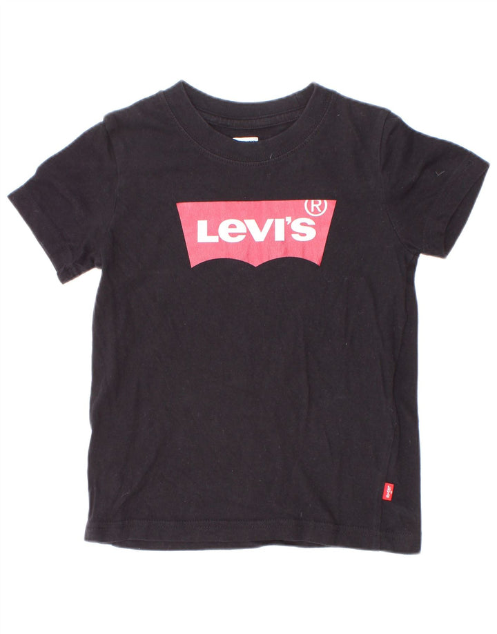 Chłopięcy T-shirt z grafiką Levi's, 3-4 lata, czarna bawełna