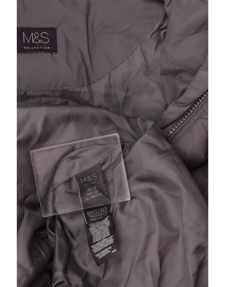 Marks & Spencer Damski płaszcz ocieplany UK 10, mały, szary, poliester