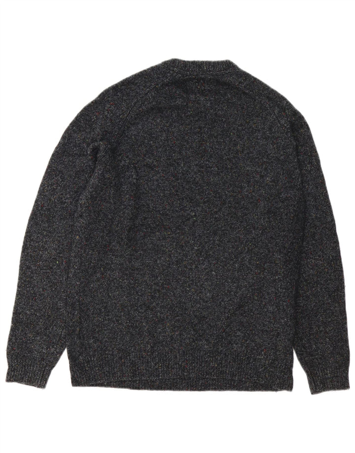 Męski sweter Superdry z okrągłym dekoltem, duży, szary, wełniany w cętki