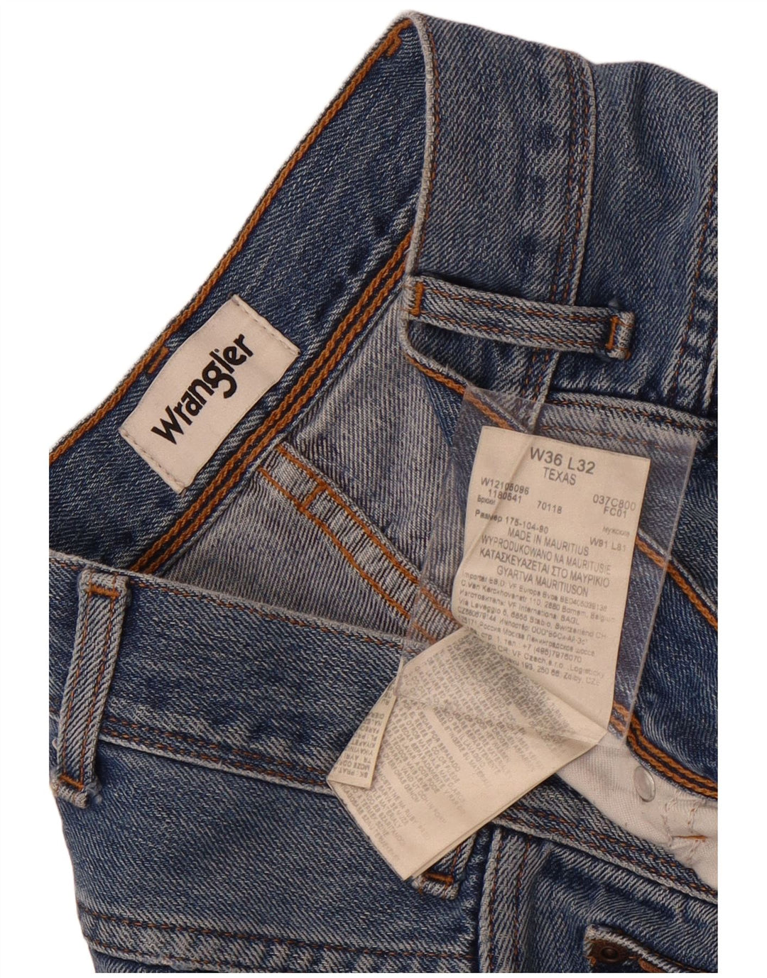 Męskie jeansy Wrangler Texas Straight W36 L32 Niebieskie bawełniane