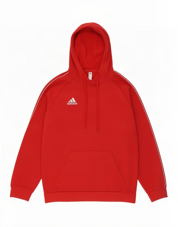 Adidas Męska bluza z kapturem, średnia czerwona, bawełniana