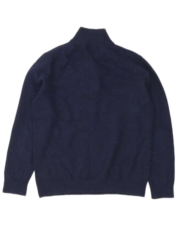 Męski sweter zapinany na zamek Massimo Dutti Średni granatowy wełniany