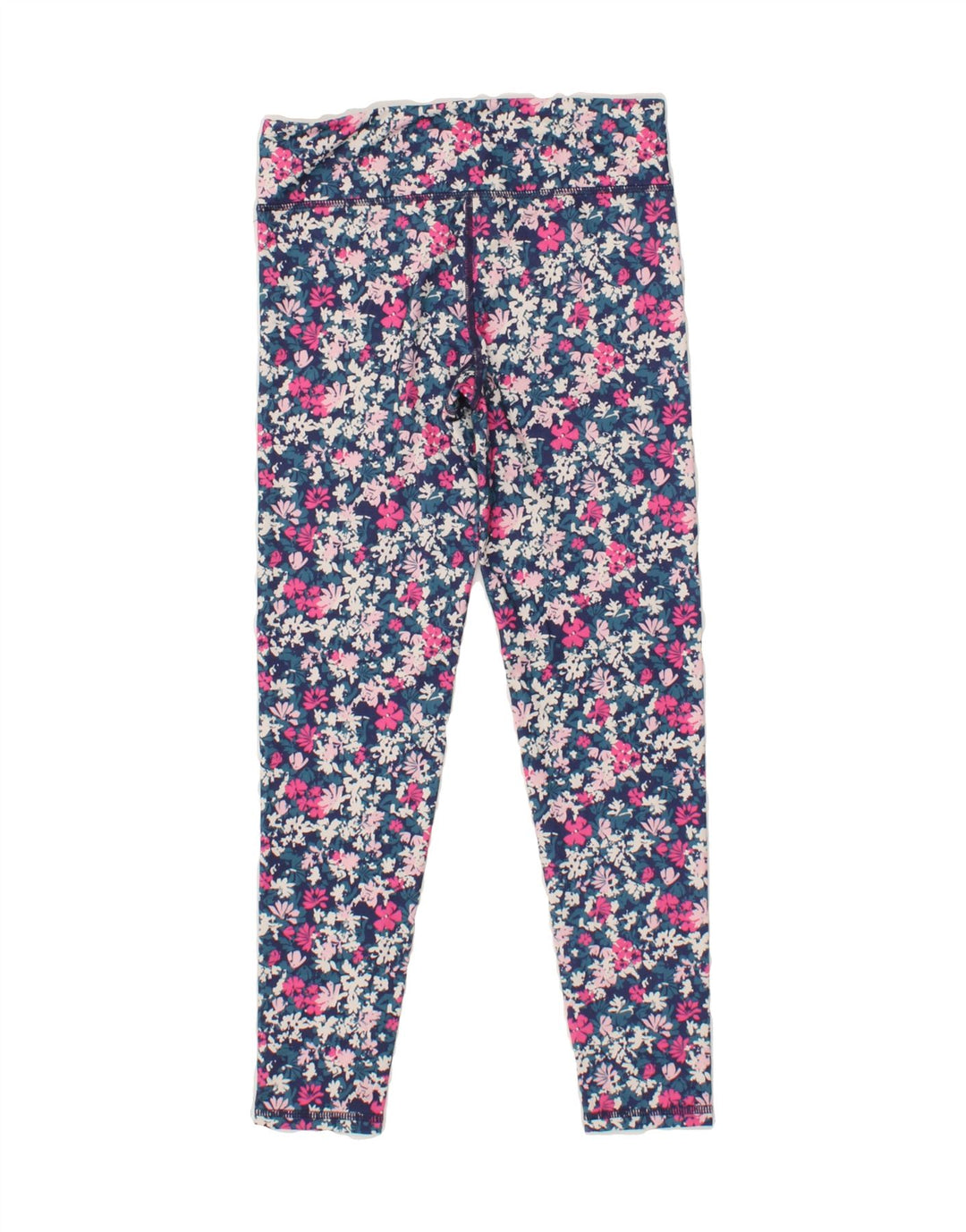 EDDIE BAUER Girls Leggings 10-11 Years Medium Navy Blue Floral Polyester Vintage Eddie Bauer and Second-Hand Eddie Bauer from Messina Hembry 