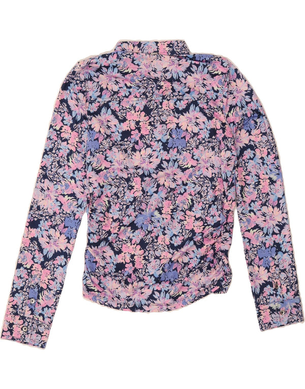 GUESS Womens Shirt Blouse UK 12 Medium Pink Floral Polyester