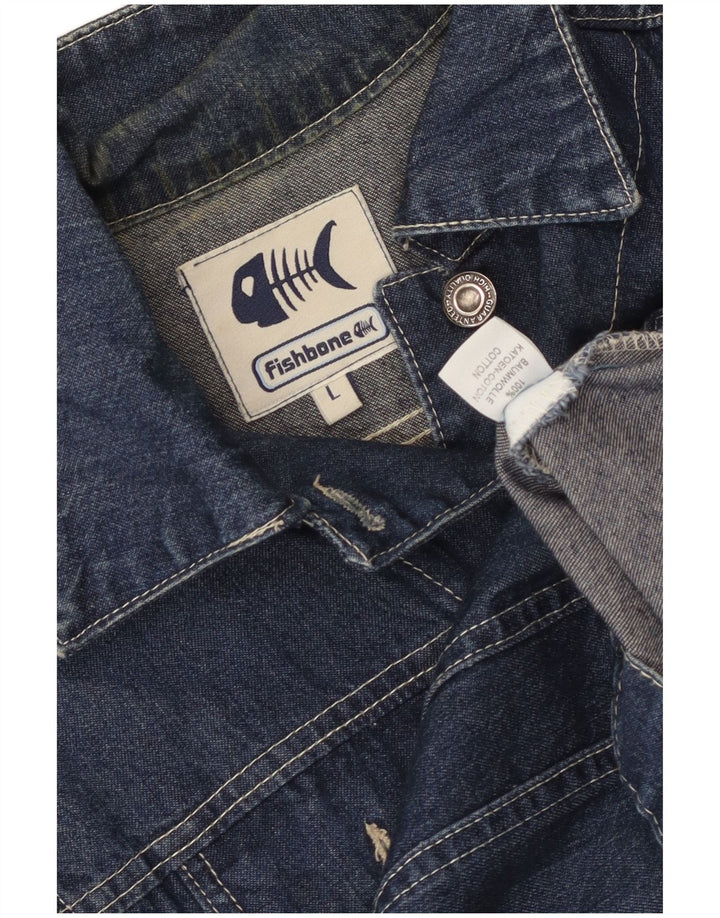 Damska kurtka dżinsowa Fishbone UK 14, duża, granatowa, bawełniana