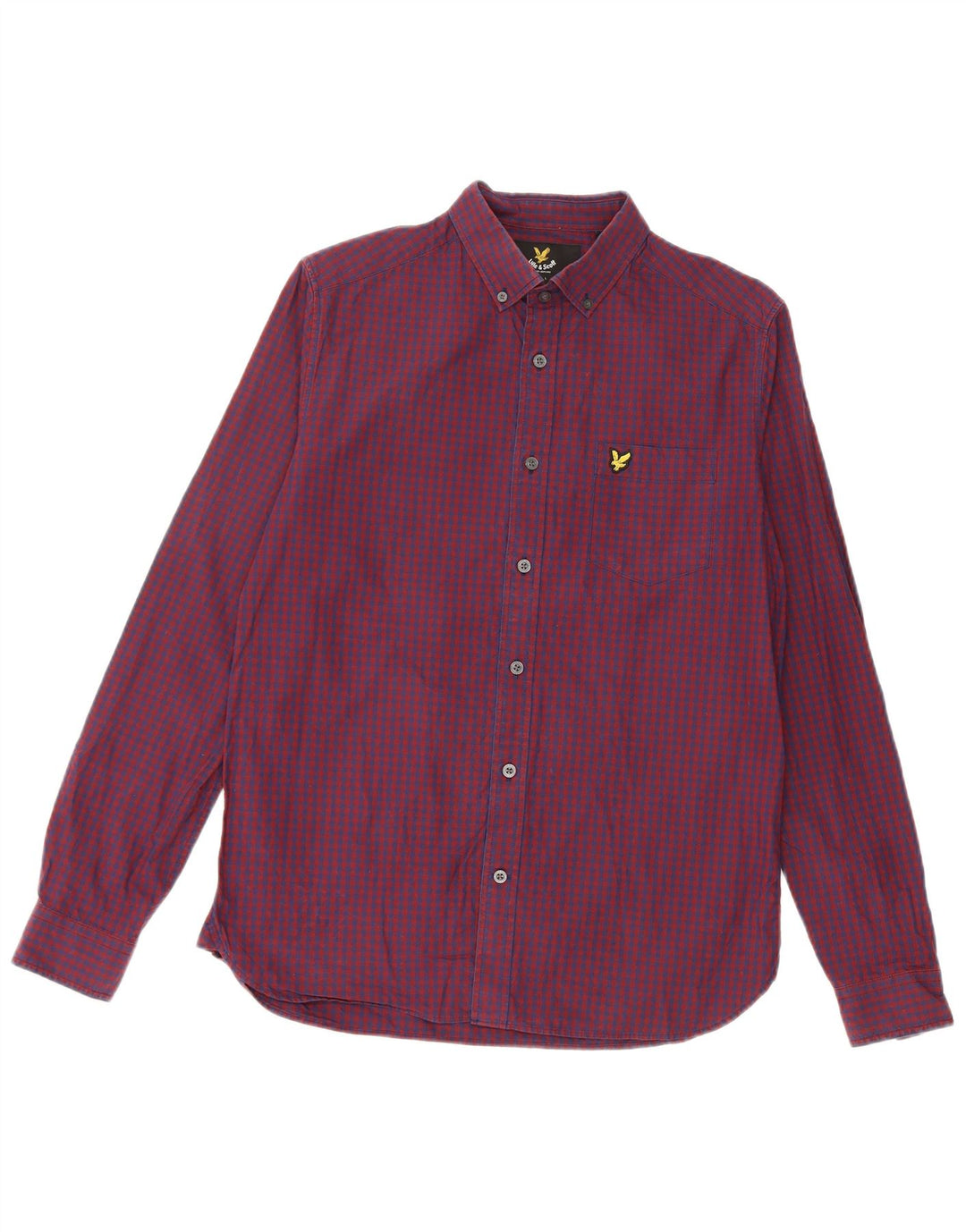 Koszula męska Lyle & Scott, mała, bordowa, bawełniana w kratkę