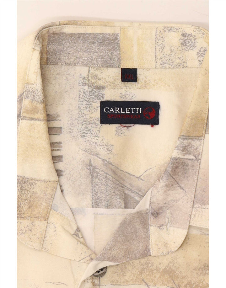 Carletti Koszula męska z krótkim rękawem 2XL Beżowy Patchwork