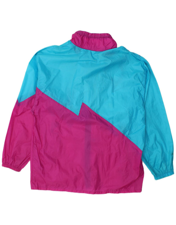 Męska kurtka narciarska Vintage Graphic UK 46/48 2XL Niebieski poliamid z blokami kolorów