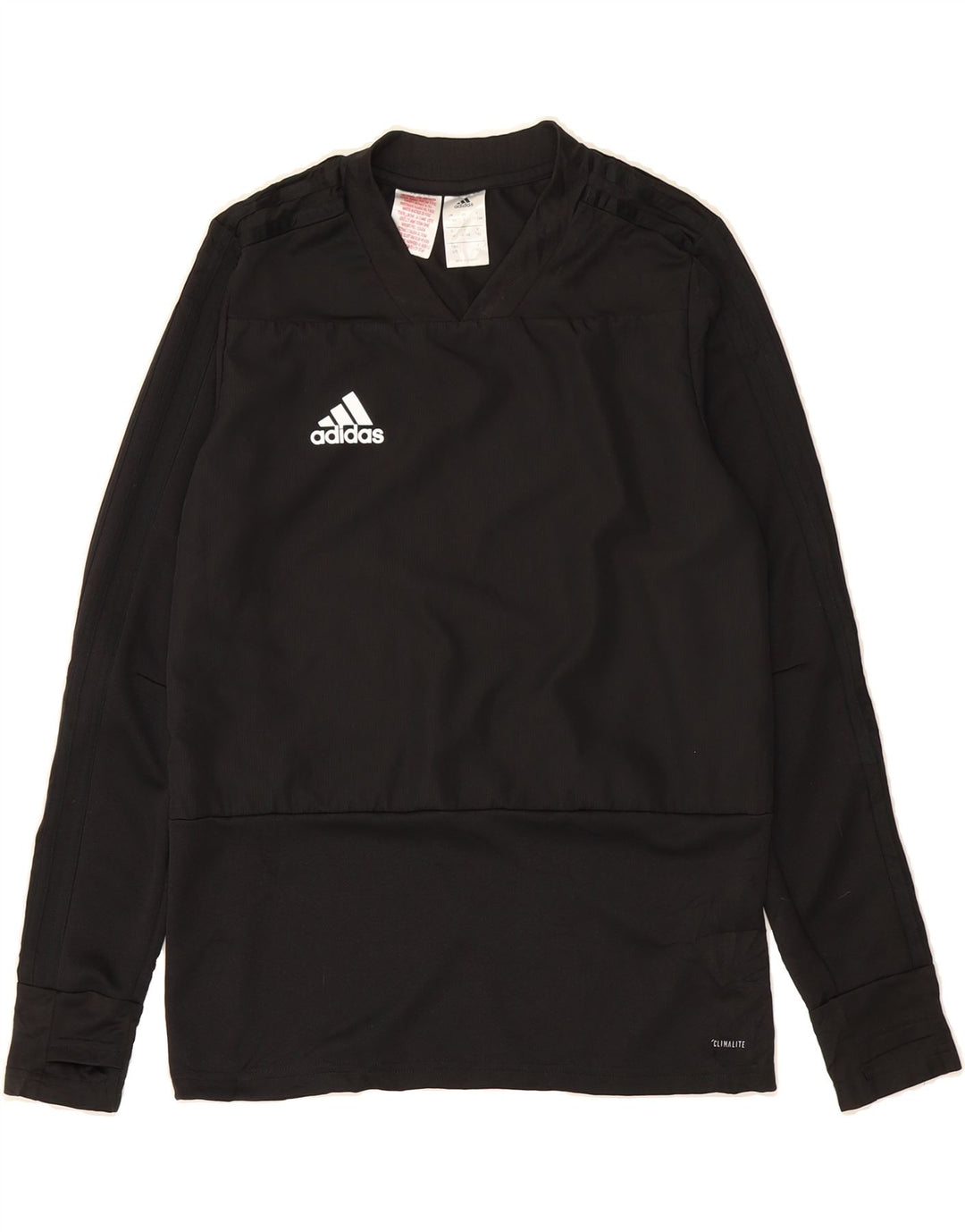 ADIDAS Boys Climalite Sweatshirt Jumper 13-14 Years Black Polyester Vintage Adidas and Second-Hand Adidas from Messina Hembry 