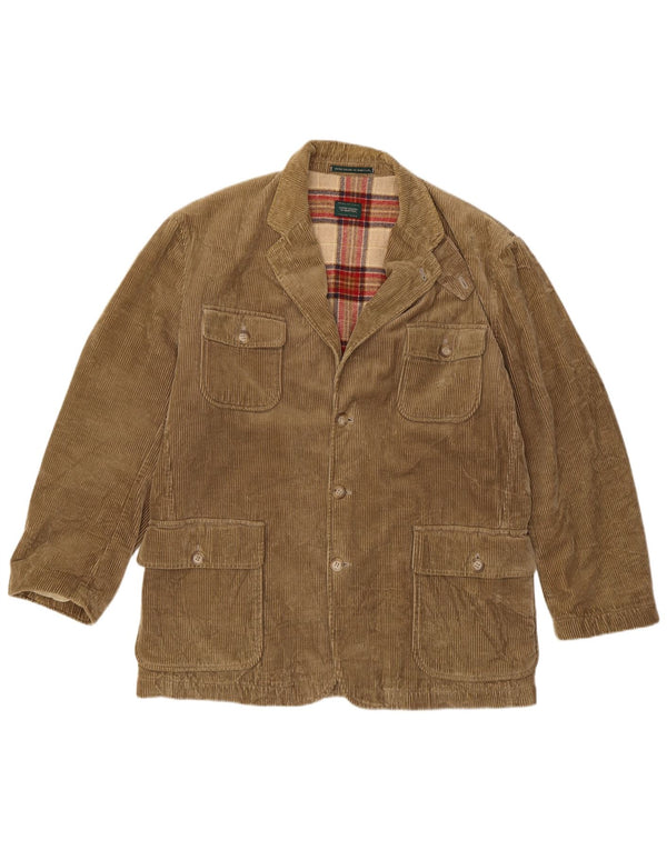 Męska kurtka sztruksowa BENETTON IT 50 duża, beżowa, bawełniana