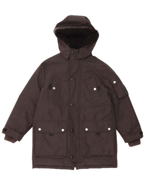 Damska kurtka parka z kapturem Diesel UK 10, mała, czarna, poliester
