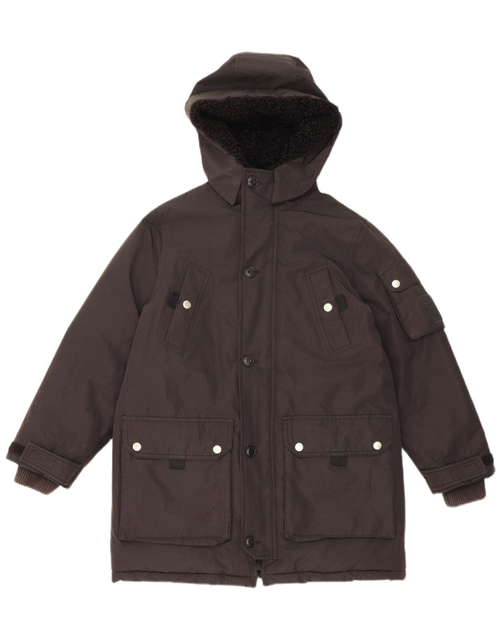 Damska kurtka parka z kapturem Diesel UK 10, mała, czarna, poliester