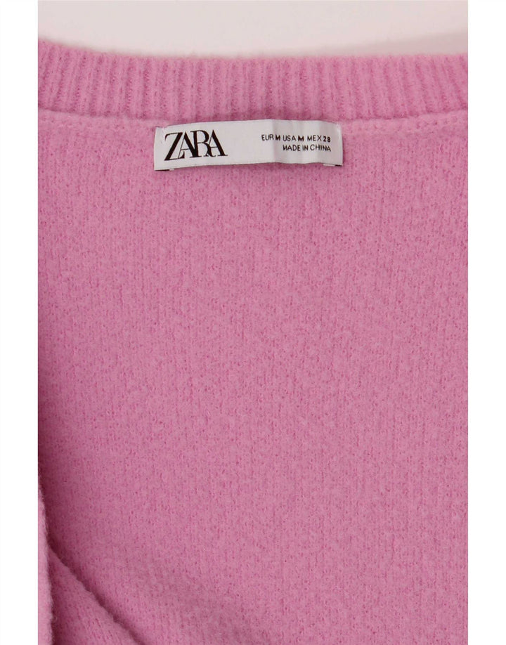 Sweter damski Zara Cardigan UK 12 Średni różowy poliamid