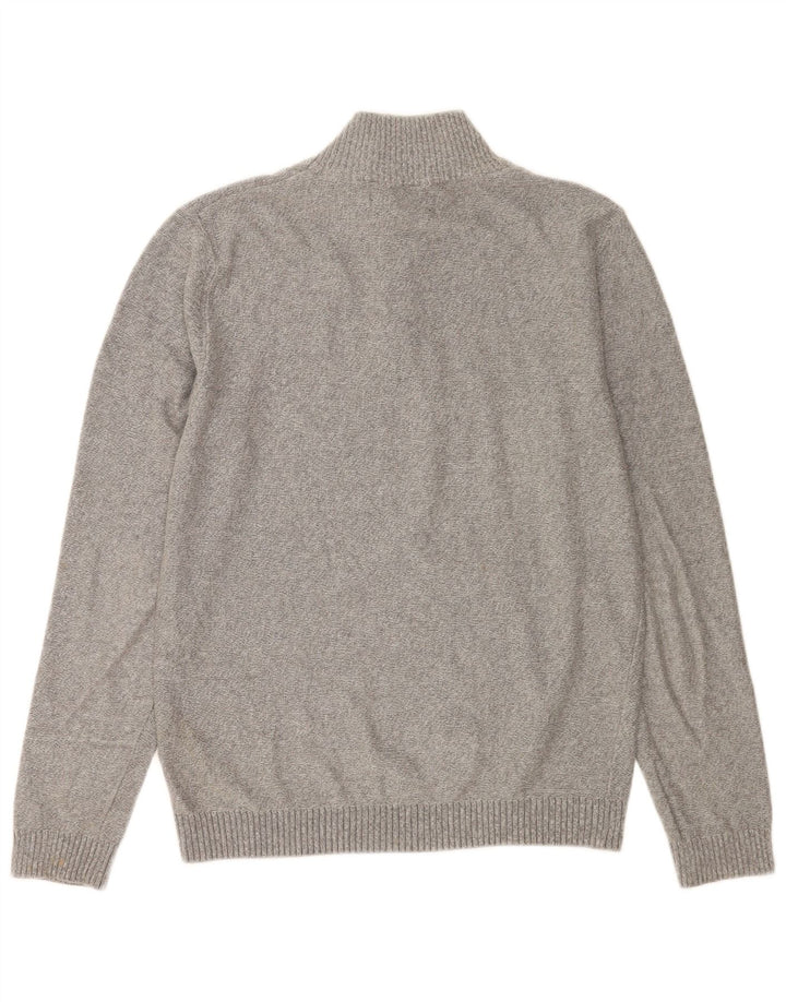 Męski sweter Jack & Jones z zamkiem błyskawicznym, mały, szary, bawełniany