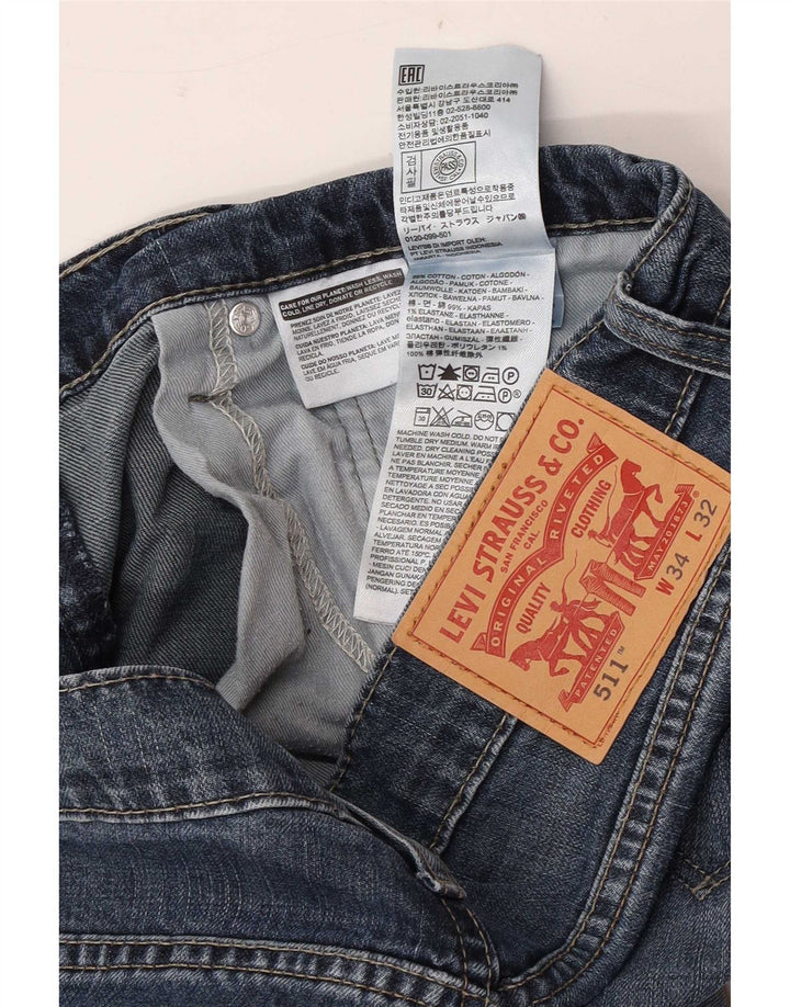 Męskie jeansy Levi's 511 Slim W34 L32 Niebieska bawełna