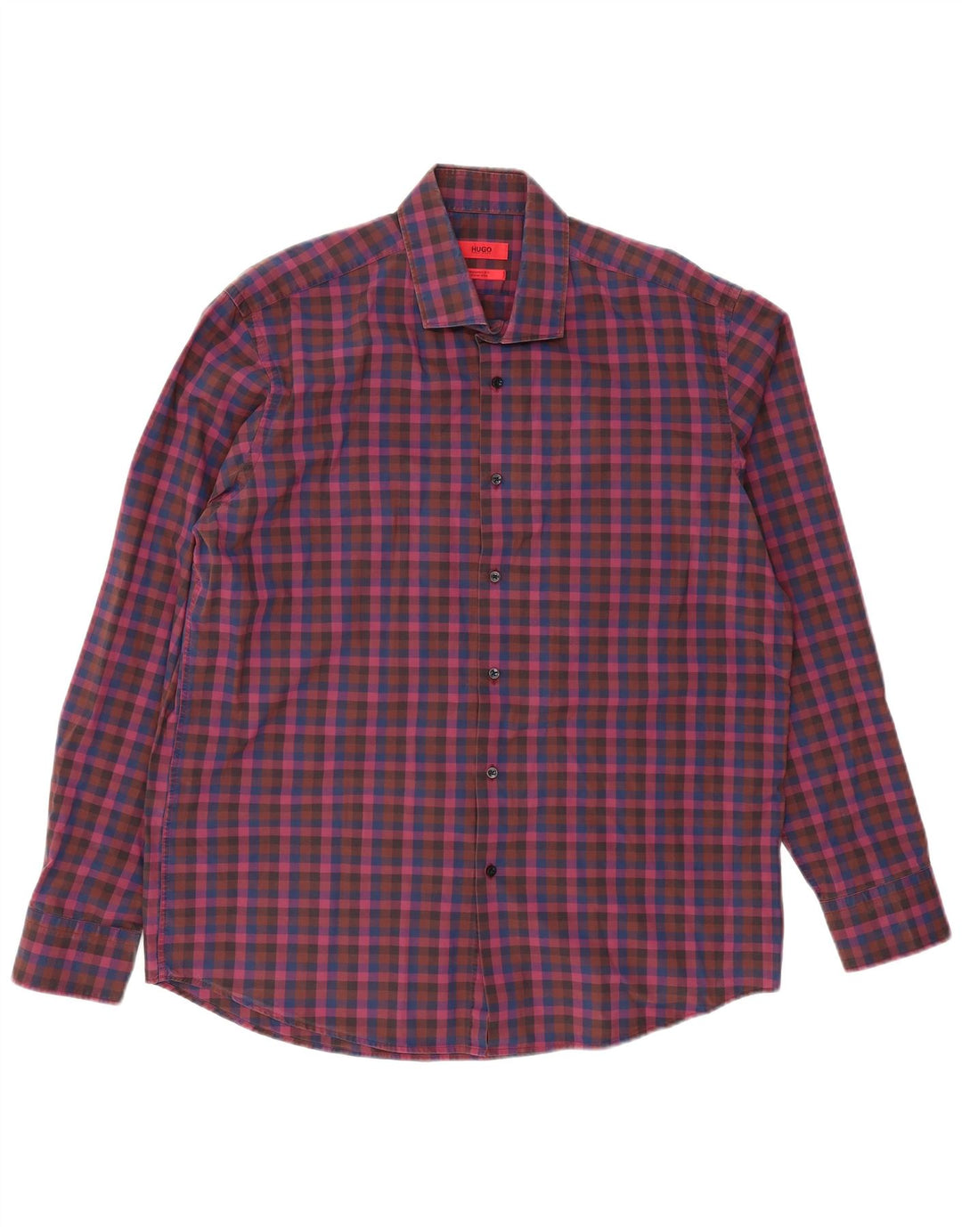 Koszula męska HUGO BOSS rozmiar 44 17 1/2 XL fioletowa kratka
