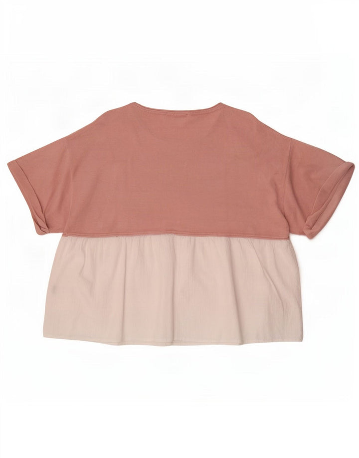 Damska bluzka oversize Zara Top UK 10 Small Pink Colorblock