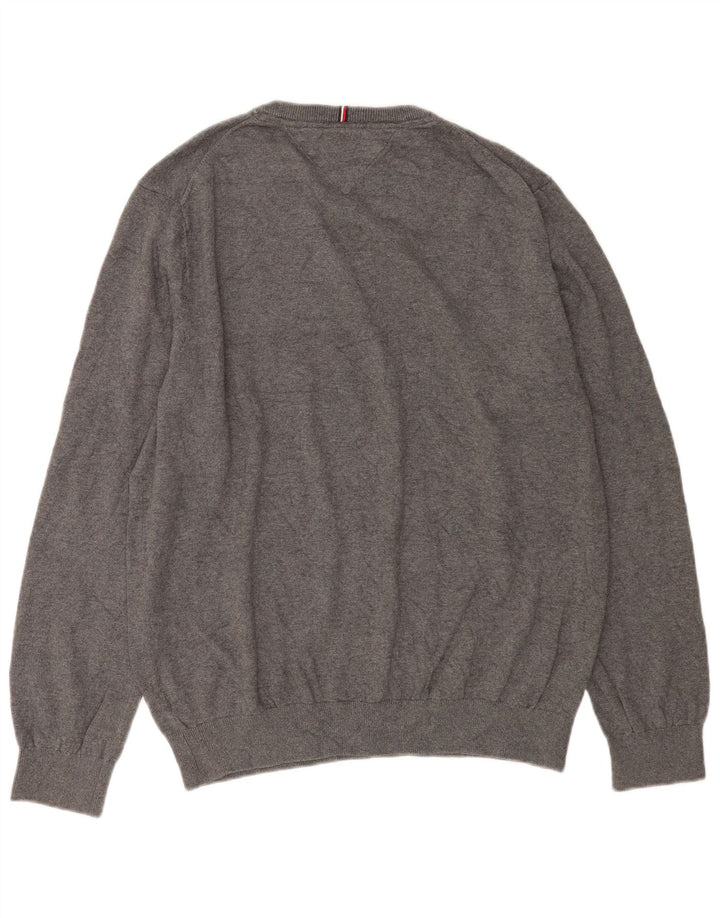 Męski sweter z okrągłym dekoltem Tommy Hilfiger XL, szary
