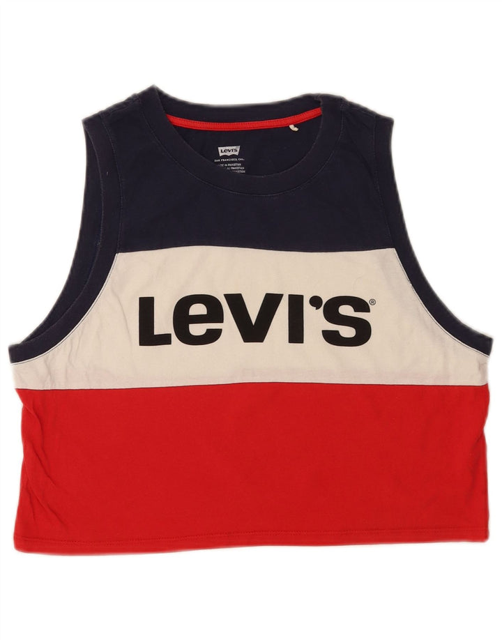 Damska kamizelka Levi's Crop Graphic Top UK 10 Small, wielobarwna, z blokami kolorów