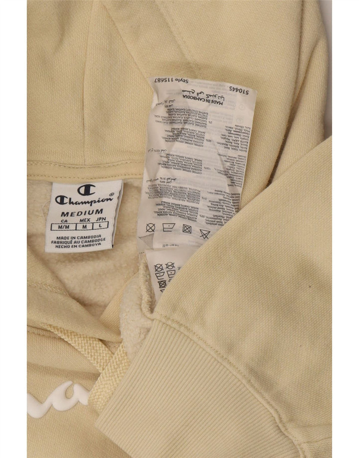 Damska bluza z kapturem CHAMPION z grafiką UK 14, średnia beżowa bawełna