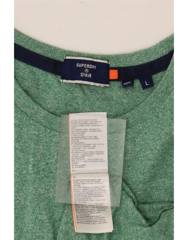 T-shirt męski Superdry, duży, zielony, bawełniany w plamki