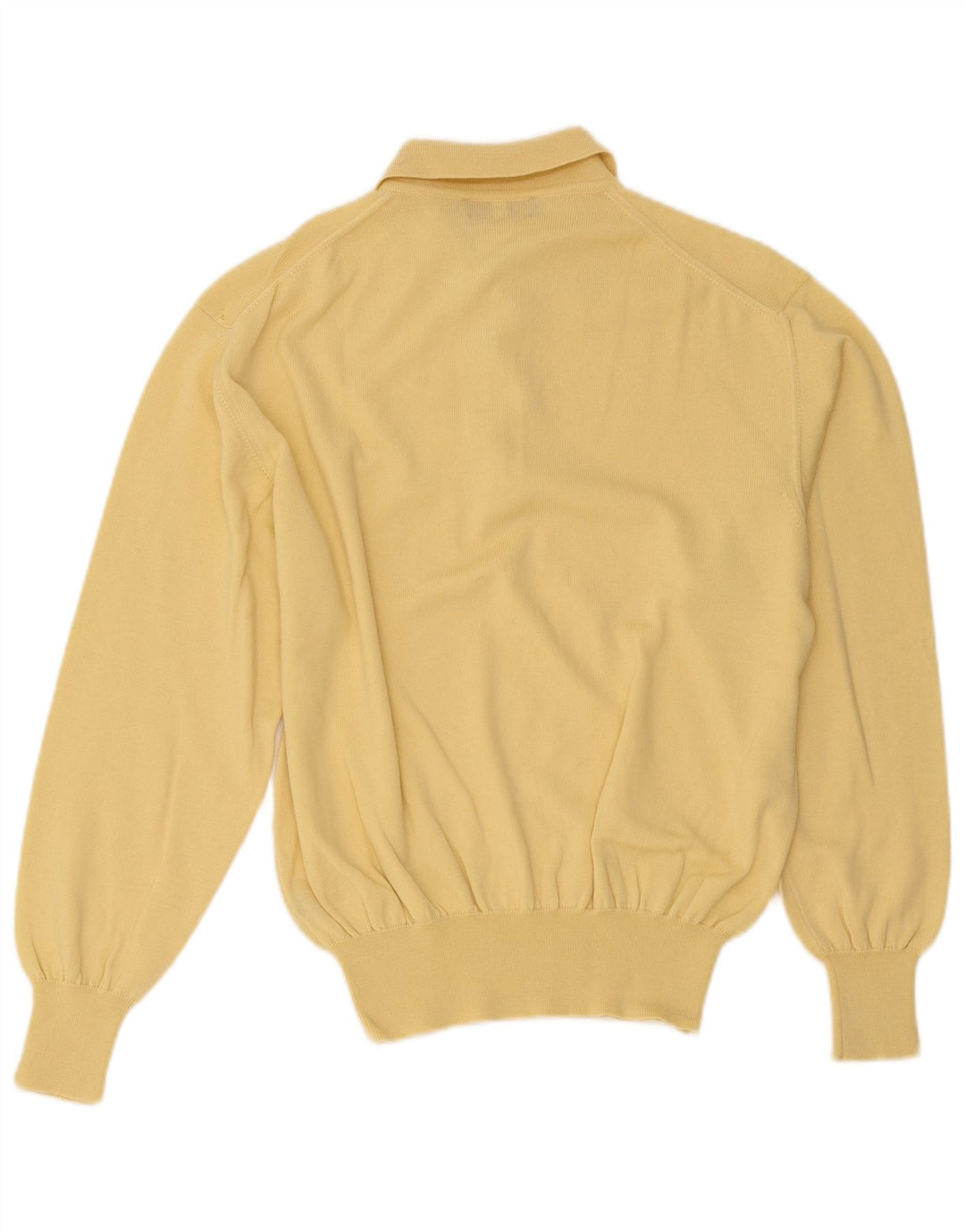 Męski sweter z golfem w stylu vintage, średnia żółta wełna